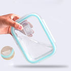 Ασφαλές υψηλό καλαθάκι με φαγητό γυαλιού Borosilicate φούρνων μικροκυμάτων με το πλαστικό καπάκι
